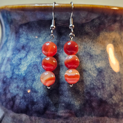 3 Bead Earrings