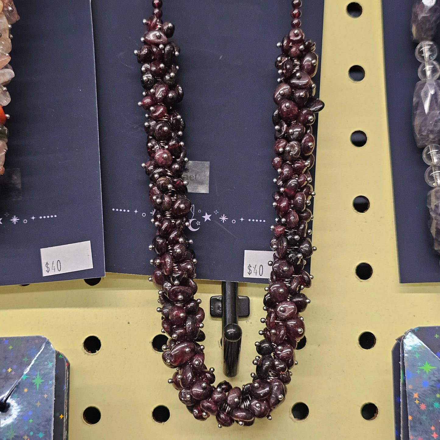 Garnet chip necklace